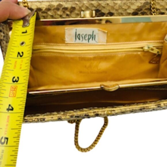 Vintage 1960’s Morris Moskowitz Genuine Reptile Gold Chain Purse Clutch - Picture 12 of 12